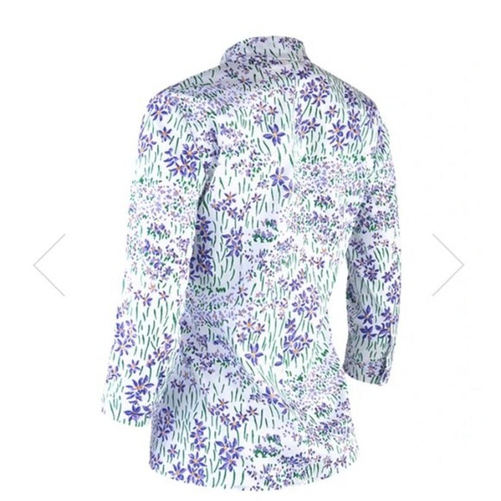 Leggiadro Button Front Inverted Notch Collar Blou… - image 3